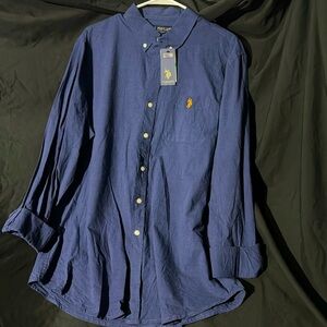 NWT US POLO ASSN long sleeve button down Dark blue lightweight men’s L